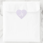 Elegante Lavendel Witte Monogram Naam Sjabloon Hart Sticker (Tas)