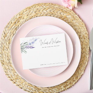 Elegante Lavendel Woorden van Wijsheid Bruidsuitno Advieskaart