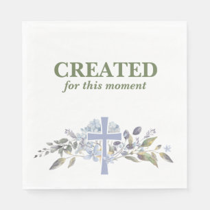 Elegante lavendelbloemen & kruis servet
