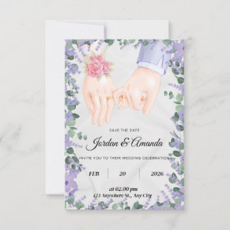 elegante lavendelvelden uitnodiging