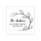 Elegante Leaf Krans familie Rubberstempel (Afrduk)