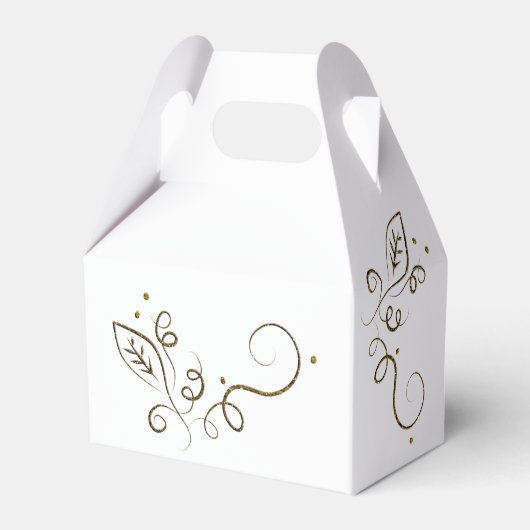 Elegante Leaf Swirl Bruiloft Favor Box Bedankdoosjes (Achterkant)