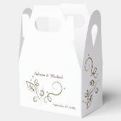 Elegante Leaf Swirl Bruiloft Favor Box Bedankdoosjes (Geopend)