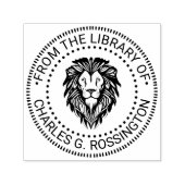 Elegante Leeuwenkop #3 NT Ronde Bibliotheek Boekna Zelfinktende Stempel (Design)