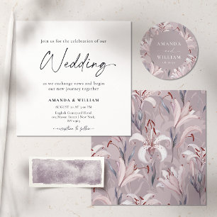 Elegante lelie bruiloft uitnodiging – tijdloze blo