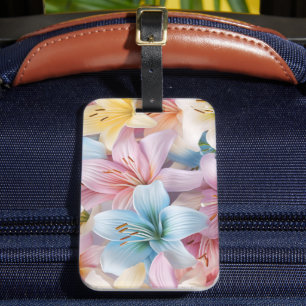 Elegante leliebloemen Naadloos patroon Bagagelabel