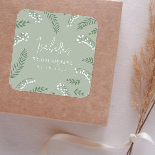 Elegante Lelietje-van-dalen Tuin Bruidsdouche Vierkante Sticker