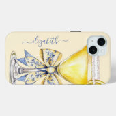 Elegante Lemon Drop Martini Monogram Case-Mate iPhone Case (Achterkant (horizontaal))
