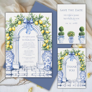 Elegante Lemon Grove bruiloft Kaart