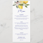 Elegante Lemon Mediterrane bruiloft Menu (Voorkant)