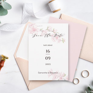 Elegante lente bloem bruiloft save the date