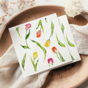 Elegante Lente Bloem Tulp Bruidsborrel Servet