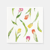 Elegante Lente Bloem Tulp Bruiloft Feest Servet (Voorkant)