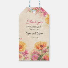 Elegante lente bloemenbruiloft dank u cadeaulabel