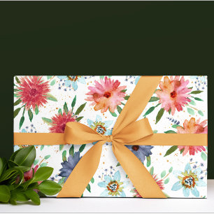 Elegante Lente Boho Chic Gouden Bloem Wildbloem Cadeaupapier