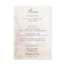 Elegante Lente Botanische Trouw Menu Kaart