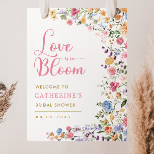 Elegante lente wilde bloemen bruiloft feest begrro poster