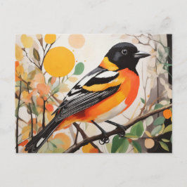 Elegante lentevogel Baltimore Oriole Briefkaart