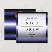 Elegante leren trouwjurk met trots  save the date (Voorkant / Achterkant)