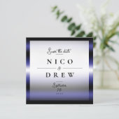 Elegante leren trouwjurk met trots  save the date (Staand voorkant)