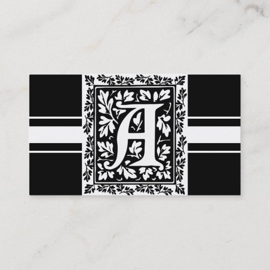 Elegante letter A Antiek monogram Renaissance Visitekaartje (Achterkant)