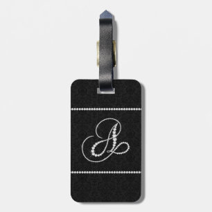 Elegante letter A sprankelende diamanten-monogram Bagagelabel