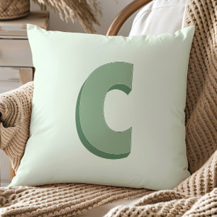 Elegante Letter C Monogram Persoonlijke Initiaal Kussen