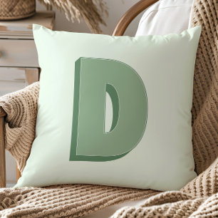 Elegante Letter D Monogram Persoonlijke Initiaal Kussen