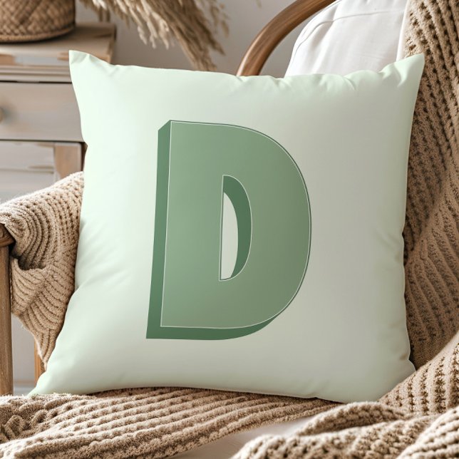 Elegante Letter D Monogram Persoonlijke Initiaal Kussen (Creator heeft geüpload)