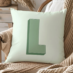 Elegante Letter L Monogram Persoonlijke Initiaal Kussen