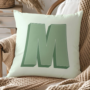 Elegante Letter M Monogram Persoonlijke Initiaal Kussen