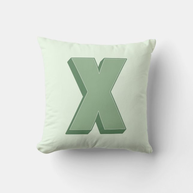 Elegante Letter X Monogram Persoonlijke Initiaal Kussen (Voorkant)