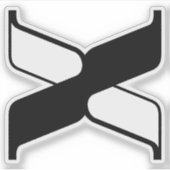 Elegante Letter X Monogram Sticker (Voorkant)