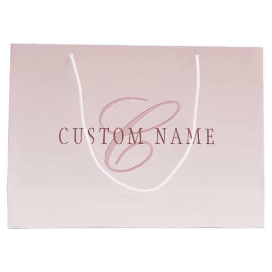 Elegante Lettering & Monogram | Rose Ombre Groot Cadeauzakje (Achterkant)