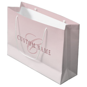 Elegante Lettering & Monogram Rose Ombre Groot Cadeauzakje