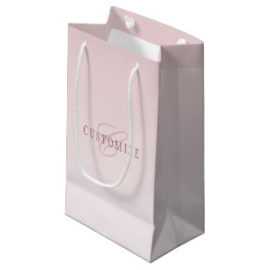 Elegante Lettering & Monogram Rose Ombre Klein Cadeauzakje