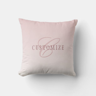 Elegante Lettering & Monogram Rose Ombre Kussen