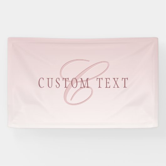 Elegante Lettering & Monogram | Rose Ombre Spandoek (Horizontaal)