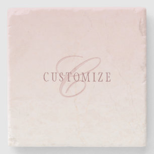 Elegante letters en monogram Rose ombre Stenen Onderzetter