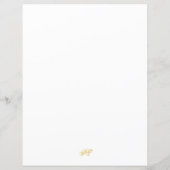 Élégante lettre de script or Papier stationnaire (Dos)
