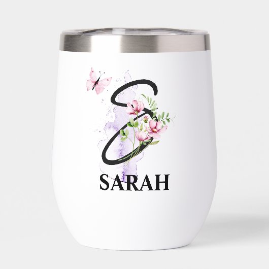 Élégante lettre de script S Monogramme Nom personn (Arrière)