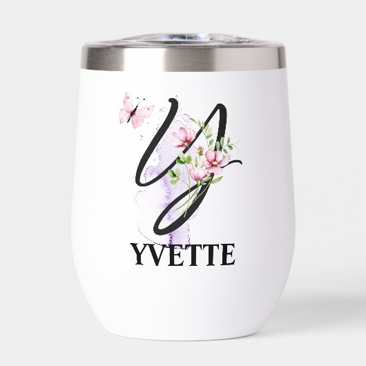 Élégante lettre de script Y Monogramme Nom personn (Avant)