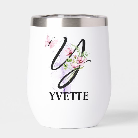 Élégante lettre de script Y Monogramme Nom personn (Arrière)