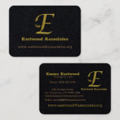Élégante lettre initiale or E Logo Carte de visite (Devant / Derrière)