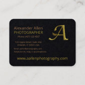 Élégante lettre initiale or Un Carte de visite de  (Dos)