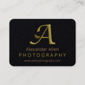 Élégante lettre initiale or Un Carte de visite de  (Devant)