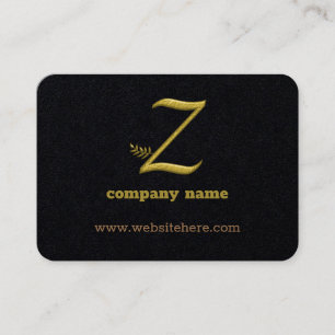Élégante lettre initiale or Z Logo Carte de visite
