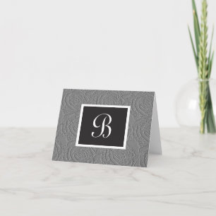 Élégante lettre Rose Monogramme B Carte pour notes