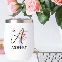 Élégante Lettre Script A Monogramme Nom personnali