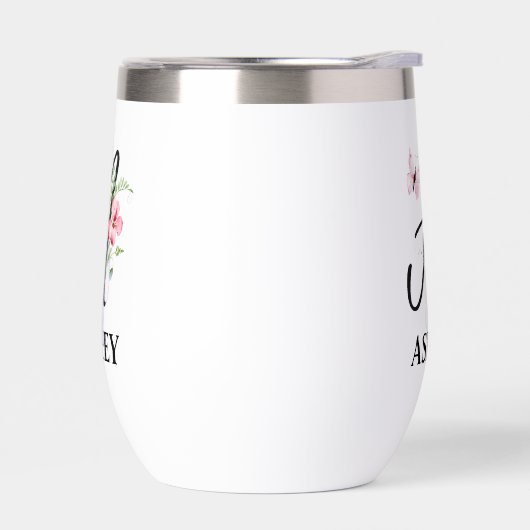 Élégante Lettre Script A Monogramme Nom personnali (Gauche)